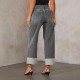Amazon cross borderspring and summer new stretch straight jeans for women quality retro high waisted trousers with cuffs