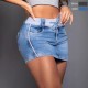 New European and American style skirts cross border Amazon short contrasting drawstring hip skirts for women.
