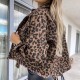 New European and American spring and autumn denim jackets leopard print long sleeved short loose fitting casual jackets for women now in stock.