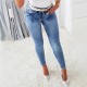 Amazon Cross Border New Slimming High Waisted Diamond Bow Jeans for Women Elastic Fit Skinny Pants