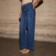 Spring new European and American high waisted jeans for women slimming wide leg retro elegant straight leg pants.