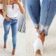 Amazon Cross Border New Slimming High Waisted Diamond Bow Jeans for Women Elastic Fit Skinny Pants
