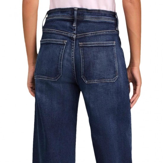 Foreign Trade Wholesale European and American Women'sSpring New Lace Up Stretch Jeans Straight Leg Elegant Wide Leg Pants