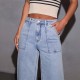 New Stretch Trousers Washed High Waisted Jeans Fashionable Casual and Versatile Wide Leg Jeans for Women