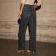 Spring new European and American high waisted jeans for women slimming wide leg retro elegant straight leg pants.