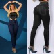 Factory direct cross bordernew strappy slim fit skinny jeans for women high waisted slimming hip lifting trousers in stock